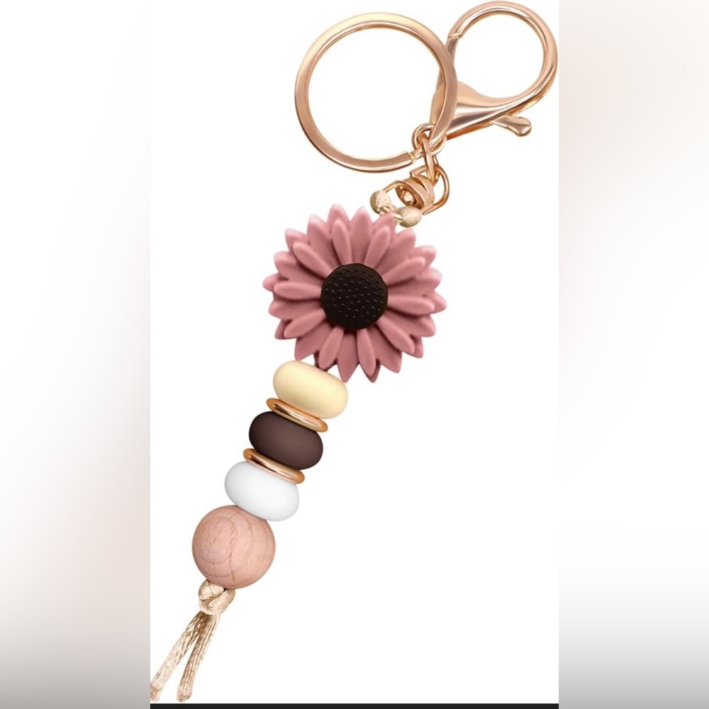 Floral Keychain with Beads